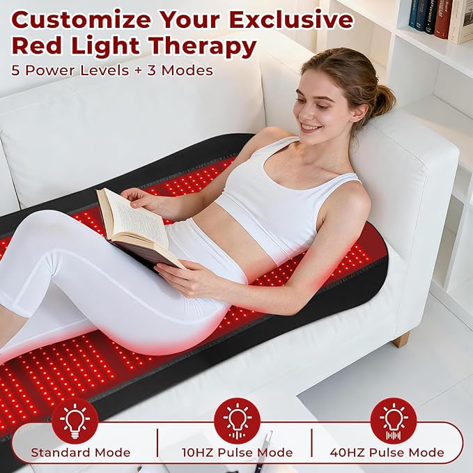 Red Light Therapy for Body, 76.8"x39.4" Large Size Red Light Therapy Mat Dual Wavelength 660nm & 850nm Fully Red Light Blanket with Remote Timer, Gifts for Men Women Elderly Lover Friends Family