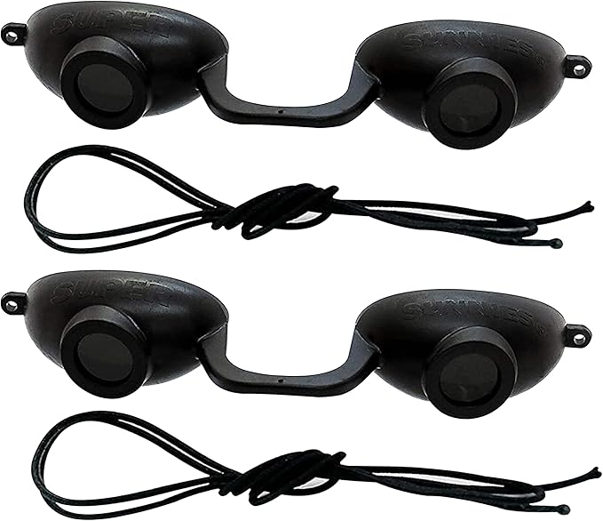Super Sunnies Flex UV Eye Protection, FDA Compliant Tanning Bed Goggles, Red Light Therapy Glasses, 2 Pack