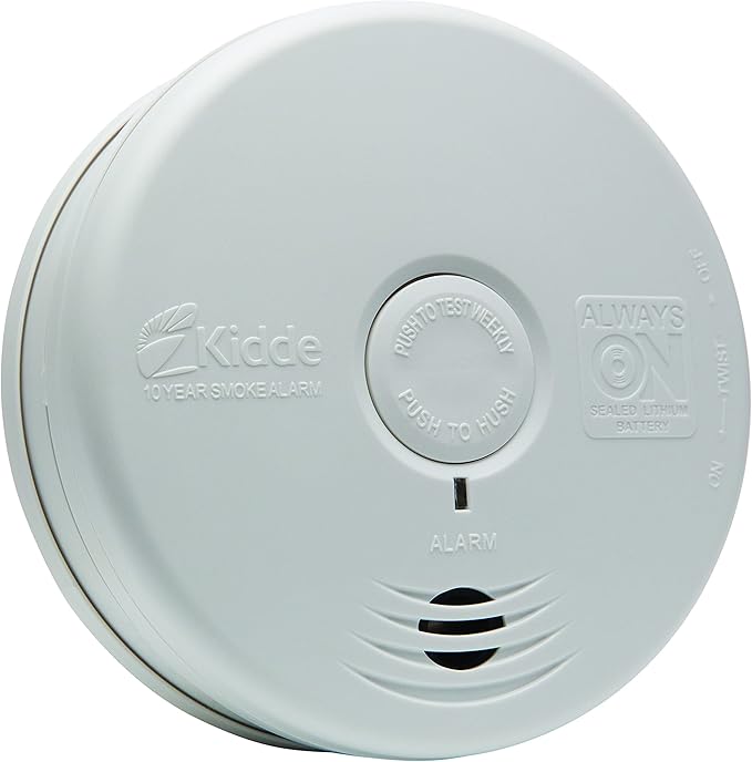 Kidde Smoke Detector, 10-Year Battery, Photoelectric Sensor Smoke Alarm