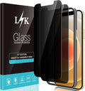 L K 2 Pack LϟK Privacy Screen Protector Designed for iPhone 12 and iPhone 12 Pro 5G 6.1 inch Tempered Glass High Clear, Case Friendly, Come with Installation Tray -Black