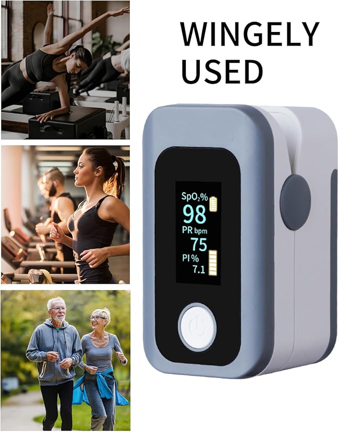 Pulse Oximeter Oxygen Monitor Fingertip Blood Oxygen Monitor Pulse Ox with OLED Display for SpO2,Heart Rate,PI