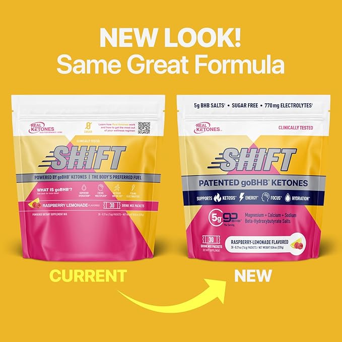 Real Ketones BHB Exogenous Ketones Drink Mix Packets | Electrolytes Powder Packets No Sugar, 4 Main Fasting Electrolytes Plus Hydrating Patented Keto BHB - 30 Count Raspberry Lemonade
