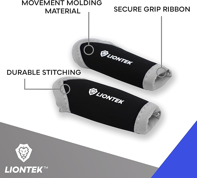 LIONTEK Single Finger Sleeve Pair - Sports Compression Finger Sleeve for BJJ, MMA, Basketball, Weight Lifting, and More