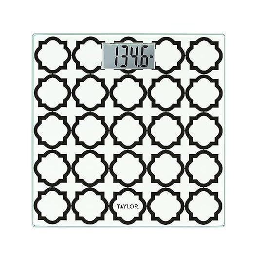 Taylor Glass Digital Bath Scale (White Lattice) 100 Count