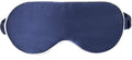 Mulberry Natural Silk Sleep Mask for Women & Men with Elastic Strap, Super Soft Sleeping Eye Mask, Size M, (Navy Blue)