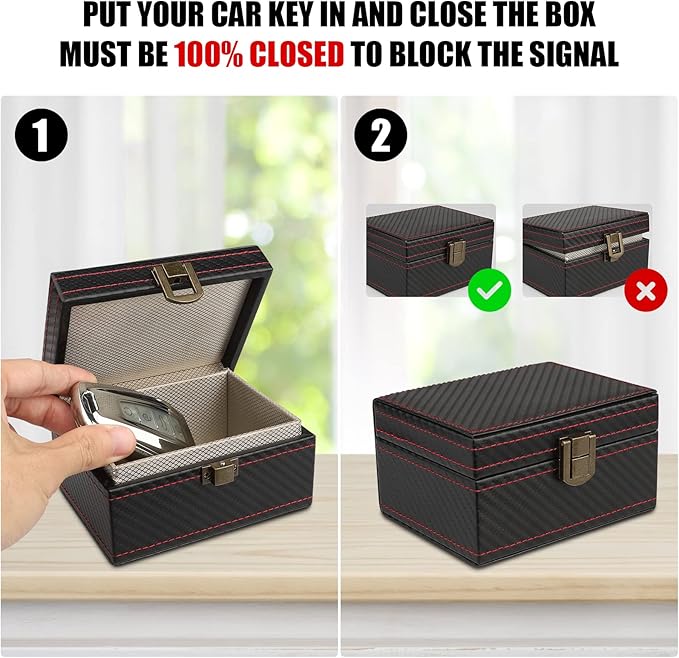 Diyife Faraday Box, RFID Box for Car Keys, Faraday Key Fob Protector Cage, Anti-Theft Key Fob Car Key Signal Blocking Shielding Box Gifts For Men, 4.6" x3.6" x2.5"
