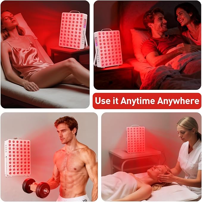 Red Light Therapy for Face Body Infrared Light Therapy for Body 150W with 60 Dual Chip LEDs with 660nm & 850nm Near Infrared LED Red Light Therapy Panel at Home 3 Modes Adjustable Brightness and Timer