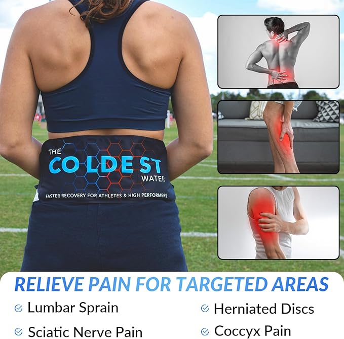 Coldest Gel Ice Pack Flexible Compress with Straps Provides Alleviate Joint and Muscle Pain Flexible Therapy Injuries - Shoulder, Back, Knee, Neck, Ankle Hip Elbow Foot & More (Large)