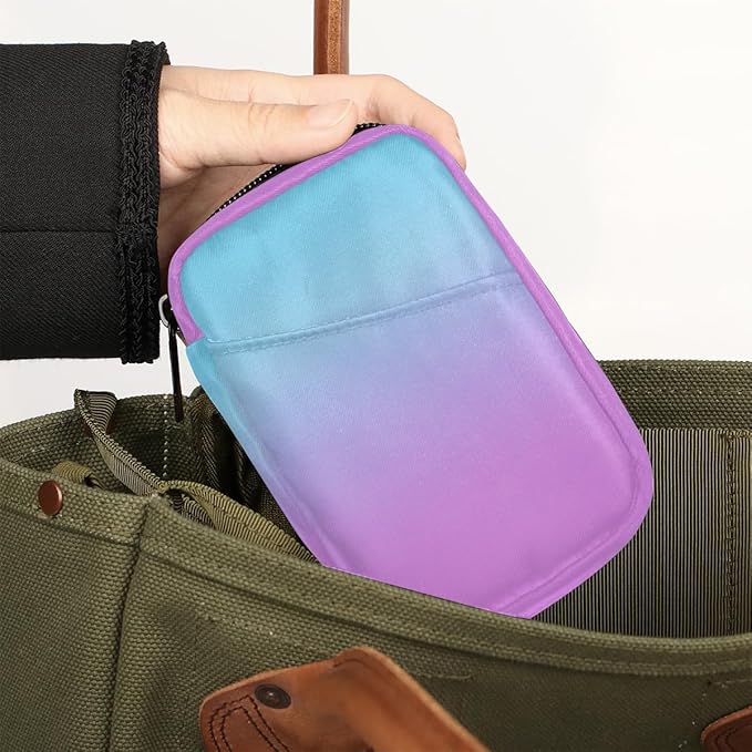 Weekly Travel Pill Organizer Case for Purse with Removable 7 Day Box Portable Compact Size Pill Box Fashionable Pill Container for Medicine Vitamin Supplement Pink Blue