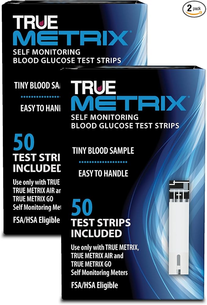 TRUE METRIX Self Monitoring Blood Glucose Test Strips, TRUE METRIX Family of Self Monitoring Blood Glucose Meters, Value Pack, 100 Count (2, 50-Count Boxes)