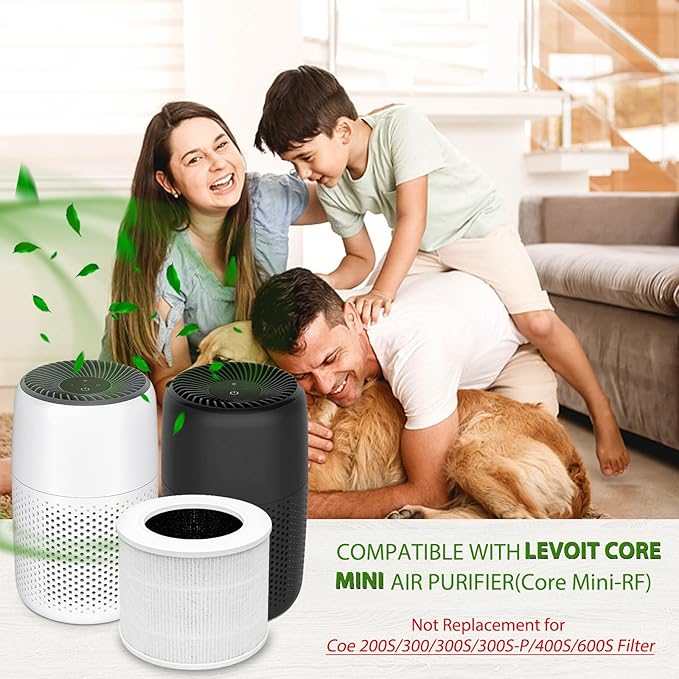 Core Mini Replacement Filter Compatible with LEVOIT Core Mini Air Purifier,Core Mini-P. 3-in-1 H13 Grade Core Mini-RF True HEPA Filter for Levoit Filter Replacement Core Mini, 4-Pack, White