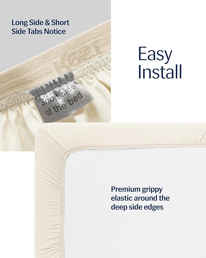 REST® Evercool®+ Fitted Sheet, Queen Size, Snow Ivory, 15" Deep (up to 18’’), Breathable Bedding for Hot Sleeper and Night Sweats, Bed Sheet with Ionic+ Self-Cleaning Silver Yarn for Sensitive Skin