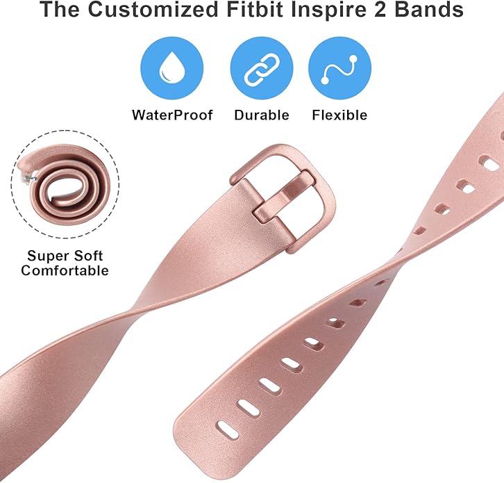4 Pack Bands Compatible with Fitbit Inspire 2 Bands for Women Men, Adjustable Replacement Sport Wristbands Straps for Fitbit Inspire 2 / Ace 3
