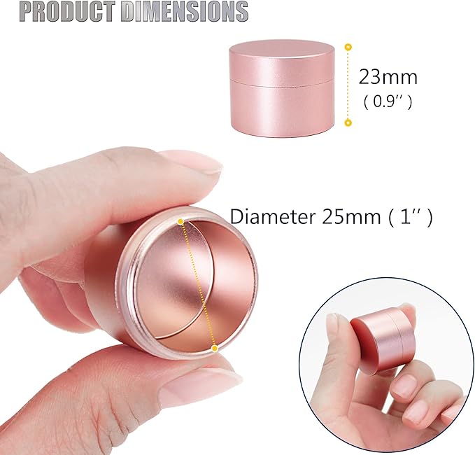 Portable Daily Pill Case, Heavy Duty Aluminium Alloy Round Pill Box, Waterproof Travel Pill Organizer, Pocket Purse Medicine Vitamin Holder EDC Container for Outdoor Camping Working