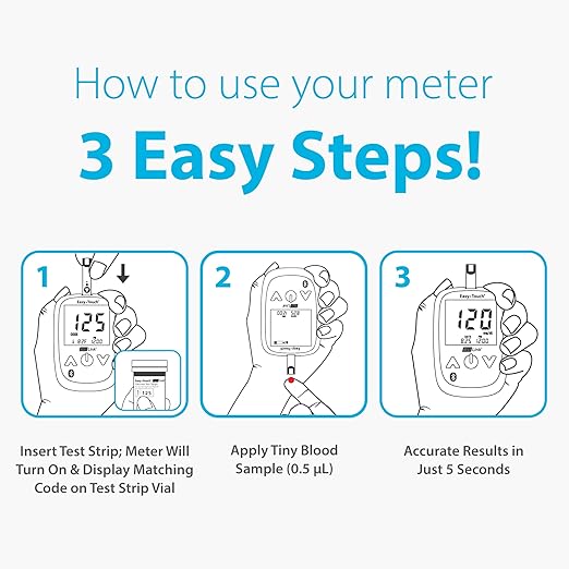 BluLink Bluetooth Blood Glucose Monitoring System by EasyTouch – Sync Results to Your Phone, Fast & Accurate Testing, Includes Meter, Lancing Device & 10 Lancets (Test Strips Sold Separately)