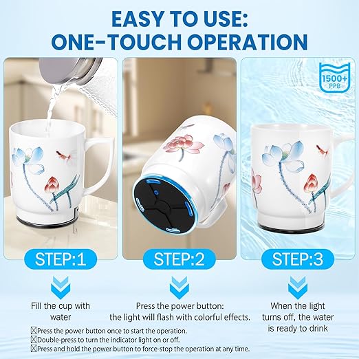 Hydrogen Water Bottle Generator, 2026 Portable Hydrogen Water Machine Rechargeable with SPE/PEM Technology 400ML Hydrogen Rich Water Ionizer Machine Cup, Health Care Gifts for Family, Friends, Travel