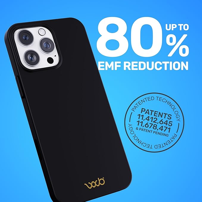 WAVEBLOCK EMF Protection Silicone iPhone Case, Radiation Blocker Cell Phone Case, 5G Shield Reduction, Lightweight, USA Patented and Tested in FCC Lab, iPhone 16 Pro Max Black