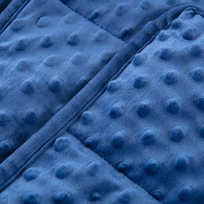 Weighted Blanket with Minky Duvet All Season,Reversible Soft Heavy Weighted Blanket for Adult Blue(7lb,40in*60in)