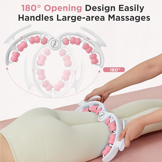 Cellulite Manual Massager for Legs & Thighs - Lymphatic Drainage Tool, Handheld Fascia Blaster for Deep Tissue, Body Sculpting Cellulite Remover(Pink)