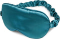Funky Junque Adjustable Satin Sleep Mask Filled Eye Mask Blindfold for Women, Ultra Lightweight, Blocks Light, Soft, Ideal for Home, Travel, Meditation - Teal