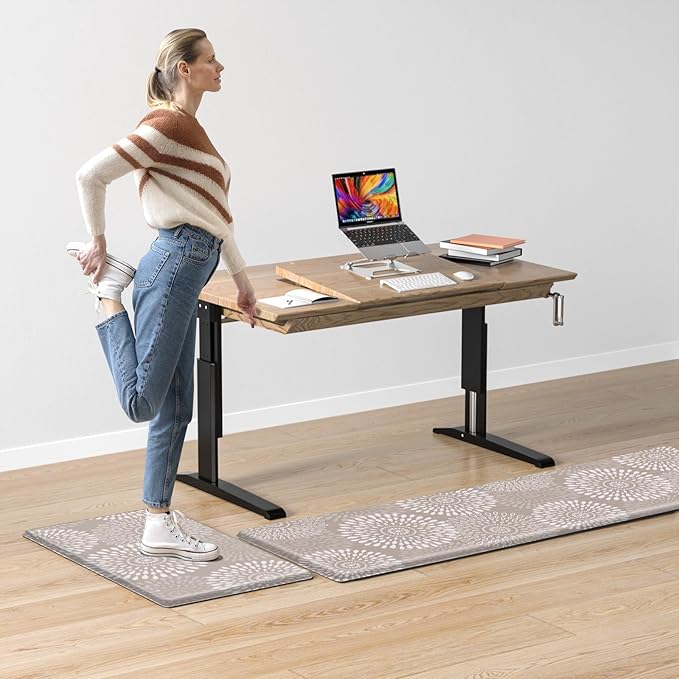 LuxStep Kitchen Mat Cushioned Rugs Anti-Fatigue Mats for Kitchen Floor,Waterproof Non-Slip Mats and Rugs Set for Office,Floor,Laundry 17.3"×30"+17.3"×70",Khaki