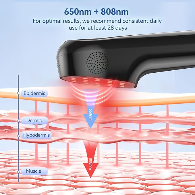 Handheld Red Light Therapy Device with Stand, Near Infrared Light Therapy Device with Pulse Mode, Cold Therapy Device for Joints and Muscle Pain (4 * 808nm + 14 * 650nm）