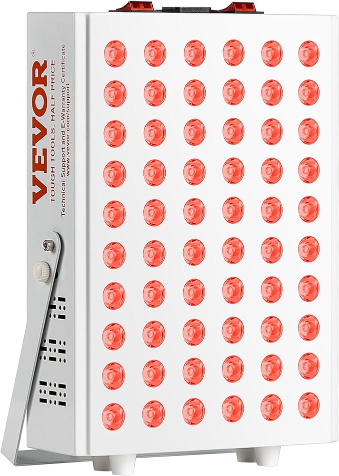 VEVOR Red Light Therapy for Body Face, 60 Dual-Chip LEDs, Red 660nm & Near Infrared 850nm Combo, High Power Red Light Therapy Panel for Recovery, Pain Relief, Wound Healing, Skin Health, 80W