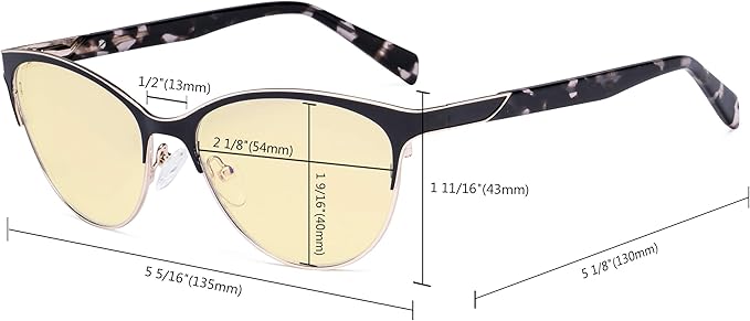 Eyekepper Ladies Cateye Blue Light Filter Glasses - Digital Eyegalsses Blocking Computer Screen UV Rays - Anti Glare Filter Reduce Eye Strain Yellow Filter - Brown