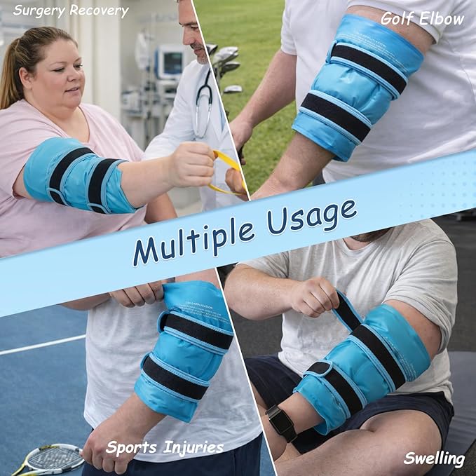 King Mills Plus Size Elbow Ice Sleeve, Ideally Used as Tennis Elbow Ice Pack Wrap with Cold or Hot Therapy for Bursitis, Golfers Treatment, Arthritis, and Tendonitis Pain Relief