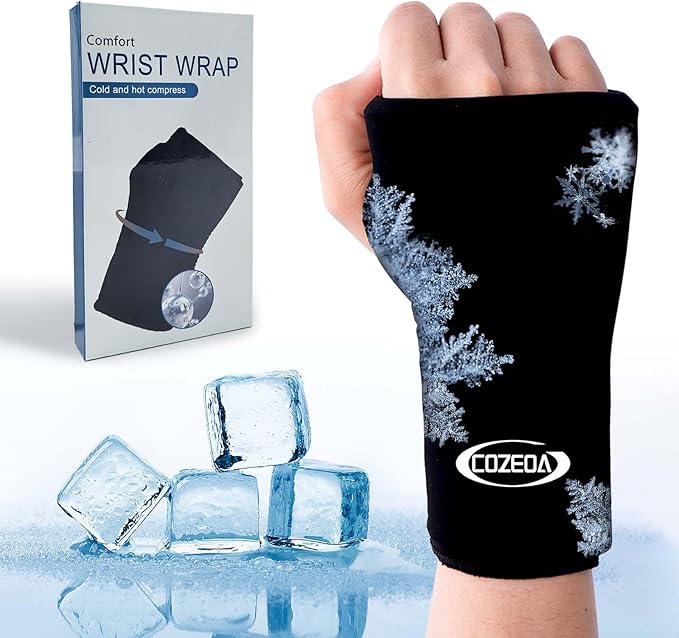 Wearable Thumb Wrist Ice Pack for Pain Relief, Reusable Soft Gel Ice Pack, for Injuries Surgery Recovery Hot Cold Compress Therapy for Carpal Tunnel Tendonitis Swelling Arthritis