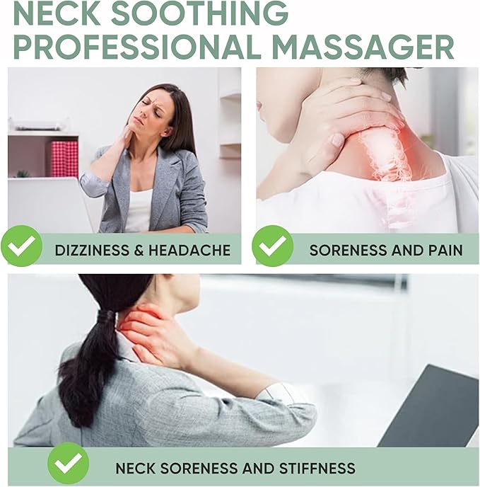 Neck Massager, Intelligent Cordless Portable-Multifunctional for Cervical Neck and Shoulder Relaxation at Home, Office, Travel