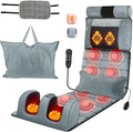 Full Body Massage Mat with Heat Massage Heating Pad Electric Vibration Massage Pad Cushion Massage Mattress Heated Chair Pad with Timer Anti-Slip Bottom Earplugs for Back Neck Foot Kneading