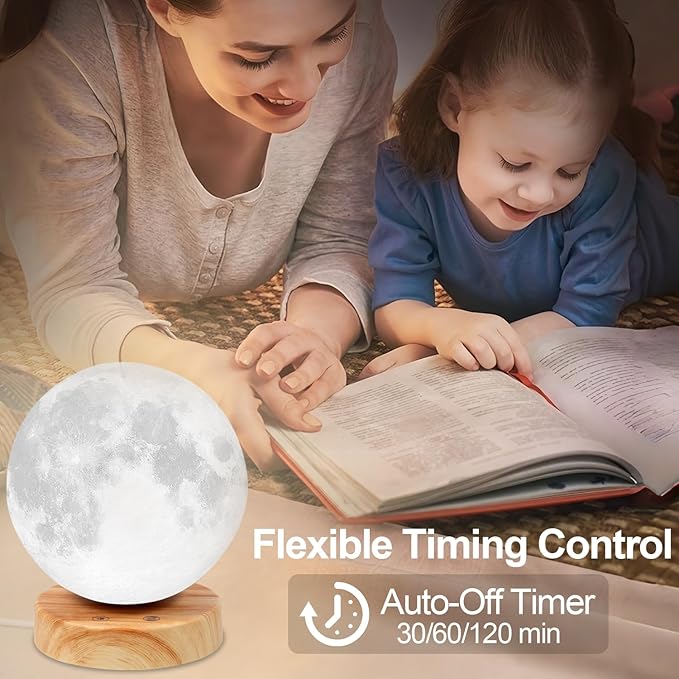 Light Therapy Lamp - 10000 Lux Full Spectrum Sun Lamp, 3 Color Temperatures & 670nm Red Light, Touch/Remote Control, Stepless Dimming, USB Phone Charging, Moon Sunlight Lamp for Home Office