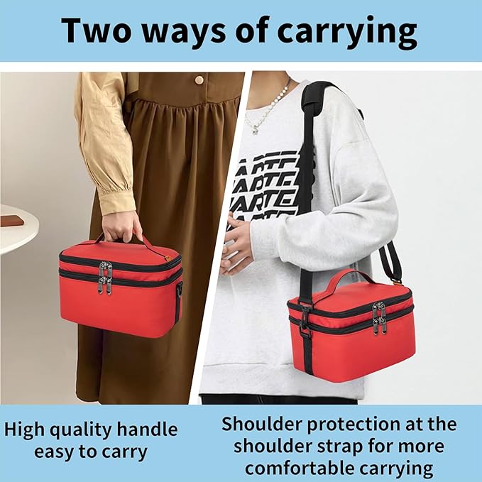 2 Layers Medicine Storage Organizer Bag with Portable Pouch, Pill Bottle Organizer Case, Lockable Medicine Travel Case for Pills, Vitamin, Fish Oil.