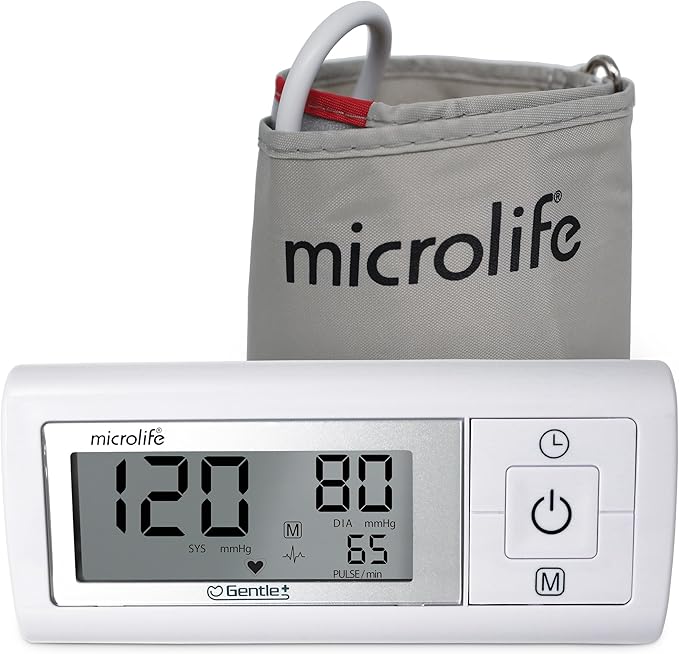 Microlife Series 200 Automatic Upper Arm Blood Pressure Monitor, Wide-Range Cuff Fits Most Adult Arms up to 16.5 in/Large, (Stores 30 Results), Compact Digital Blood Pressure Machine, Storage Pouch