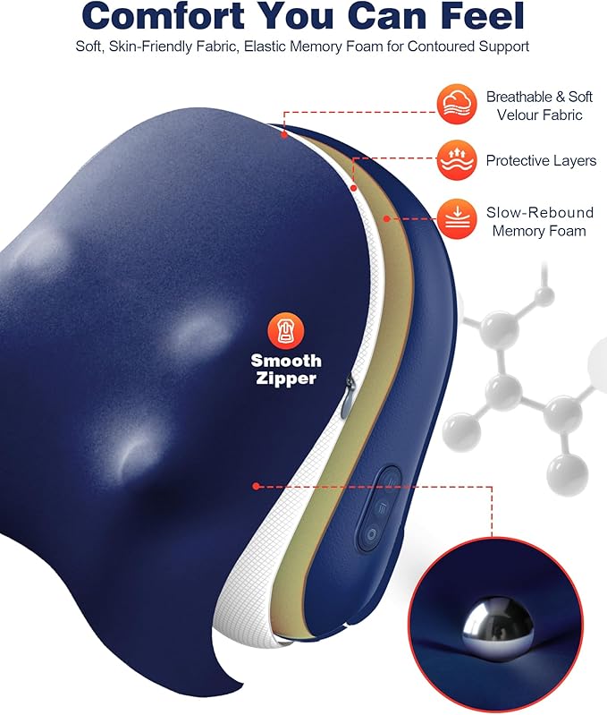 Shiatsu Back and Neck Massager with Heat – Deep Kneading Massage Pillow for Relaxation – Corded Design for Full Body Use – for Your Loved Ones
