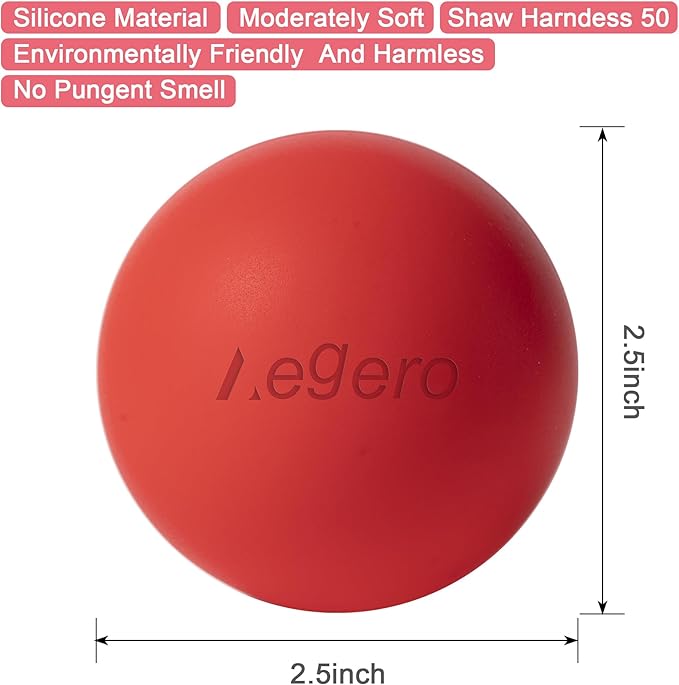 Massage Lacrosse Balls for Myofascial Release,Yoga Deep Tissue Massage,Trigger Point Therapy and Foot Plantar Fasciitis,Muscle Soreness Massager Ball (2Pack,Orange and Grey)