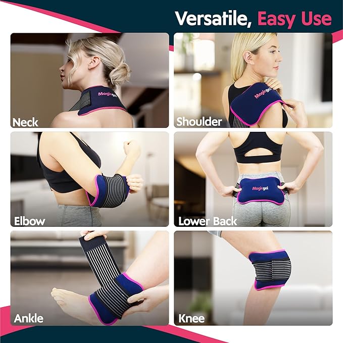Magic Gel Ice Packs for Injuries Reusable (3 Pieces) | Flexible Wrap Around Gel Ice Pack Knees, Back, Shoulders, Arms and Legs (11" x 5.5") | Hot and Cold Compress Cold Packs for Injuries