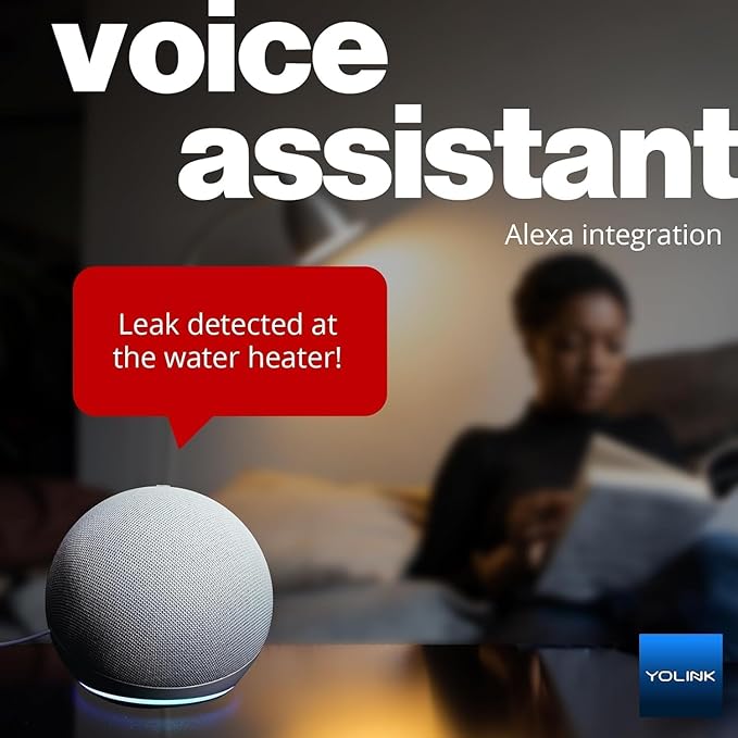 YoLink Water Leak Starter Kit: Hub + 6 Leak Sensor 4 (105 dB Siren), LoRa Long-Range, App/SMS/Email Alerts, D2D Offline, 2 AAA Up to 5-Year Battery, Compatible with Alexa/IFTTT/Home Assistant
