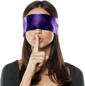 FRESHME Satin Eye Mask - Breathable Sleep Mask Adjustable Soft Eye Cover Blindfold for Yoga Valentine's Day Gift Travel Nap Night Sleep Eye Mask for Women Men Side Sleeper Black and Purple 160cm/63in