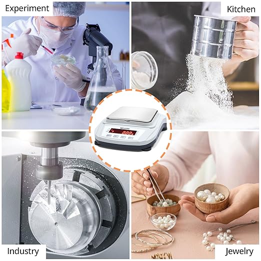 Lab Scale 600g/0.01g High Precision Digital Scale with 500g Weights Analytical Balance Electronic Scale for Kitchen Lab Weighing