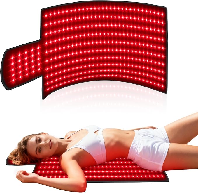 36'' x 16'' Red Light Therapy Mat for Body, 325 LEDs Near Infrared Light Therapy Wrap Belt Pad Blanket with 660nm & 850nm for Back, Belly, Waist, Chest, Knee Joint and Muscle