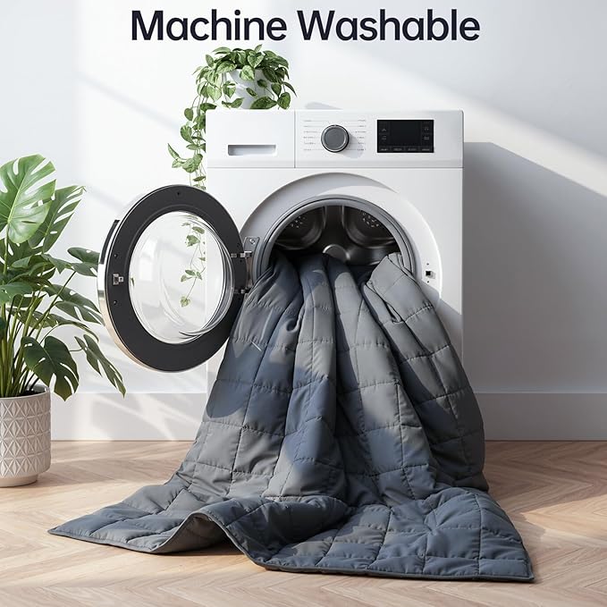 Weighted Blankets for Adults - 5lbs,41” x 60”Queen Size Heavy Blanket for Sleeping, Machine Washable, Soft and Breathable Cooling Blanket with Premium Glass Bead,All-Season