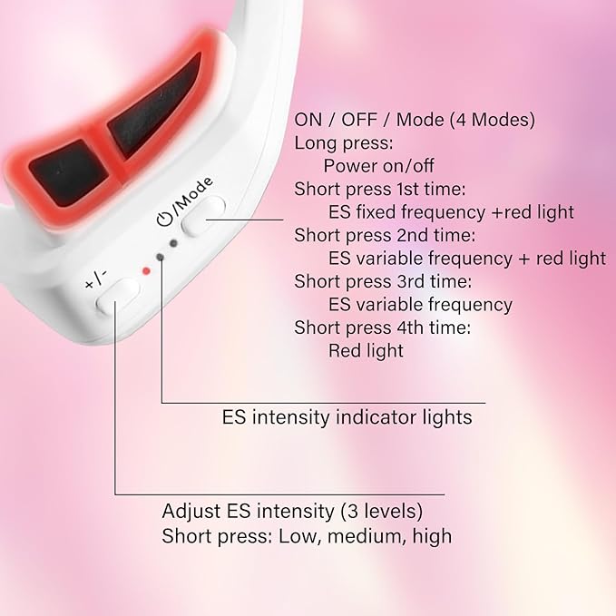 Under-Eye Red Light Therapy Device, 2 Modes Beauty Glasses Device with Eye Massage