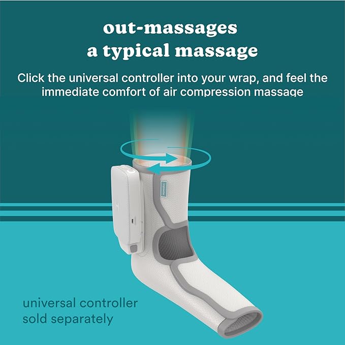 HoMedics Modulair Compression Foot Wrap Massager – Overlapped Compression Therapy with 4 Programs, Adjustable Intensity, Heat Settings, (Battery Sold Separately)