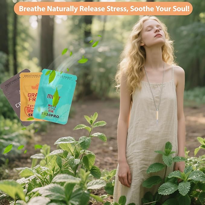 Quit Smoking Necklace Replacement Filters, Grapefruit/Mint/Cinnamon Flavored Cotton Filters, 3 Pack Replaceable Refills Compatible with Breathing Necklace for Anxiety Relief & Craving Control