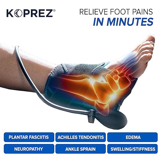 Koprez Foot CryoPump | Reusable Foot Ice Pack Wrap for Ankle, Heel, and Achilles Tendon Pain Relief | Universal Fit with Adjustable Compression Pump | Foot Ice Wrap for Athletes and Active Individuals