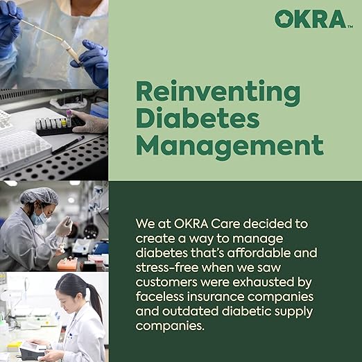 OKRA PRO Blood Glucose Monitor Kit Bundle – Meter, Lancing Device, 125 Test Strips & 125 Lancets, Fast & Accurate Diabetes Testing System with App Tracking