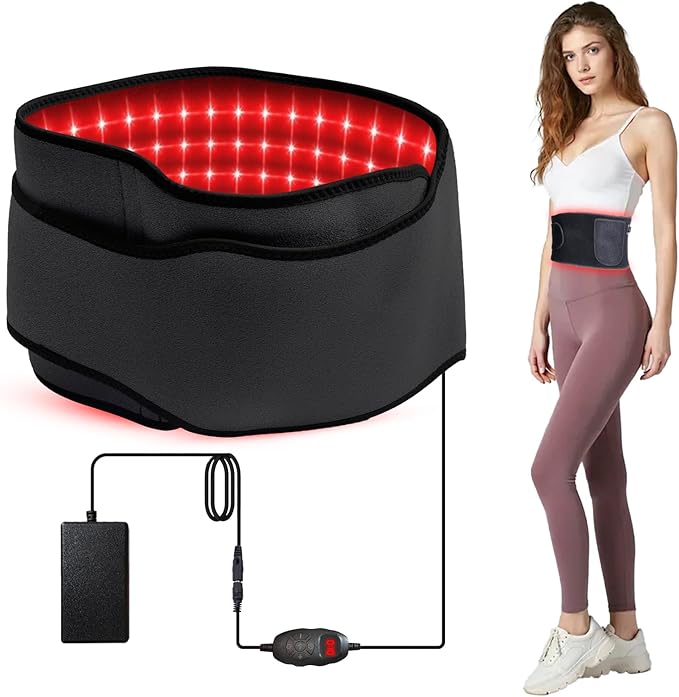 Red Light Belt, Near Infrared Light Belt for Legs, Back, Waist, Shoulders, Neck, 660nm and 850nm Red Light Wrap with Timing Settings, 5 Light Modes (Black)