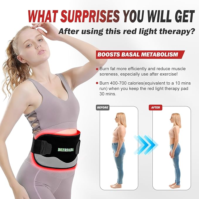 Red-Light-Therapy-for-Body,2026 Upgraded-4 Modes 5 Stage Power Medical-Grade TPU Mat for Body Pain Relief,20"x 9"Dual Wavelength Infrared Red Light Blanket LEDs